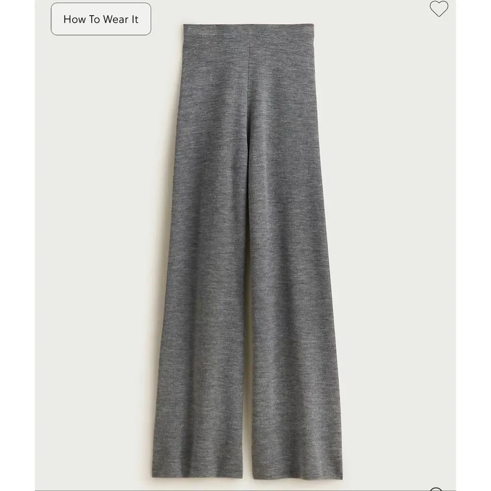 J. Crew Cosmo sweater pant in merino wool Heather Graphite NWT Size XS
